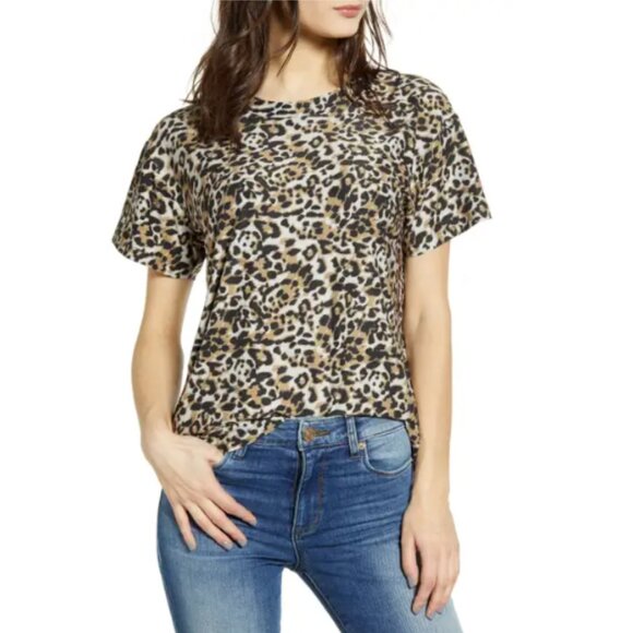 Socialite (Nordstrom) || Leopard Print Cotton T-Shirt - Picture 1 of 6
